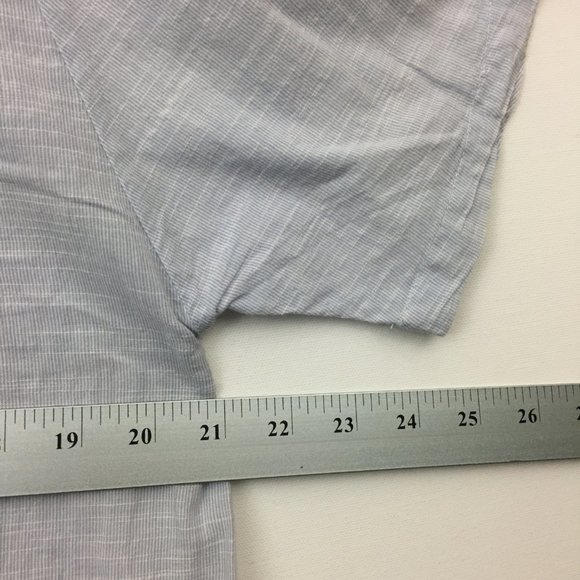 Zara Womens Size S Button Up Shirt Short Sleeve Light Blue Cotton Blend - Picture 10 of 12